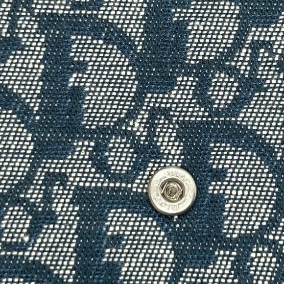 DIOR NWOT DEADSTOCK TROTTER BLUE DENIM CANVAS & LEATHER COMPACT WALLET W DUSTBAG - Picture 9 of 16